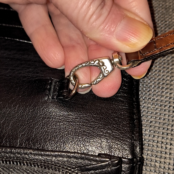 Brighton Black/Brown Croc Leather Crossbody Wallet Purse Authentic - Picture 14 of 14